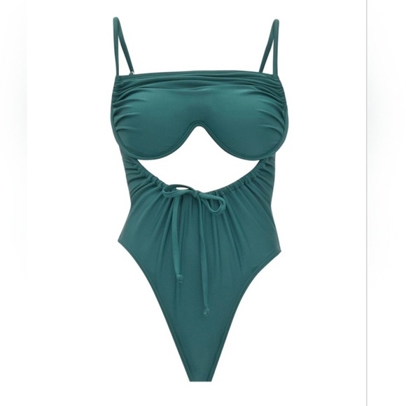 Andrea Iyamah NWT Swimsuit Women's Tiaca One Piece Swimsuit in Forest Green XS - Picture 2 of 7